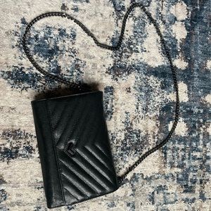 Botkier Black Quilted Calfskin Leather Soho Chain Wallet